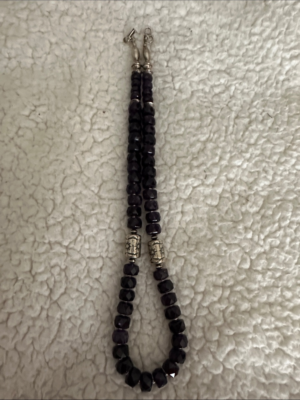 Handcrafted Dark Purple amethyst Beaded necklace.